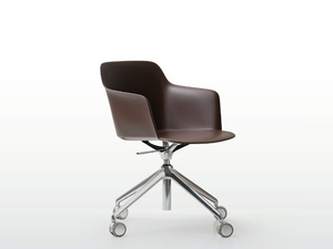 DEEP PLASTIC - Polypropylene chair with castors with armrests _ Quinti Sedute